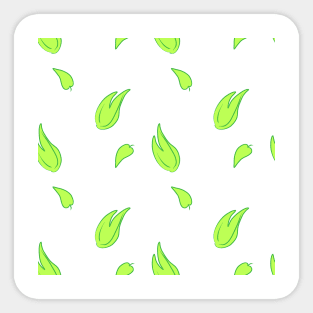 Background illustration white, green leaves, plant, botany, decorative design pattern Sticker